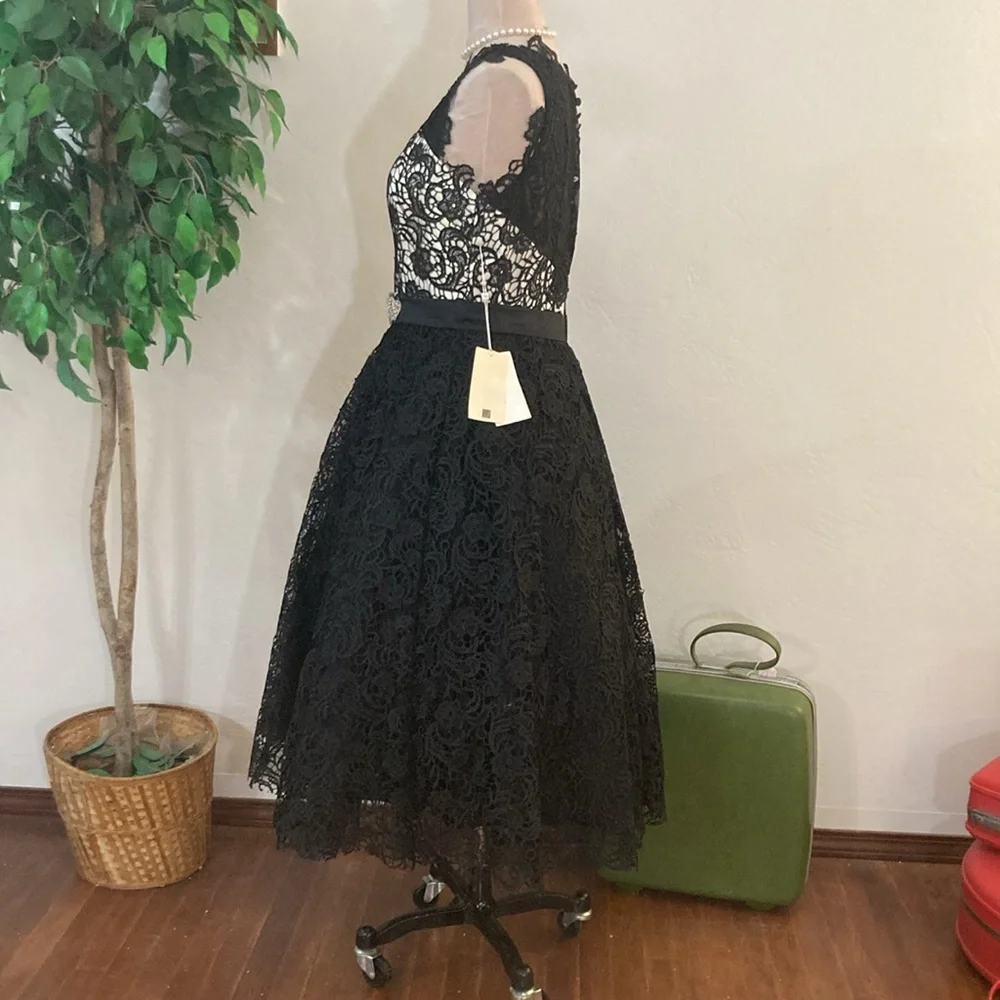 Vtg Inspired  NWT 50s Rockabilly Lace prom party dress lace over satin tulle - Picture 4 of 10